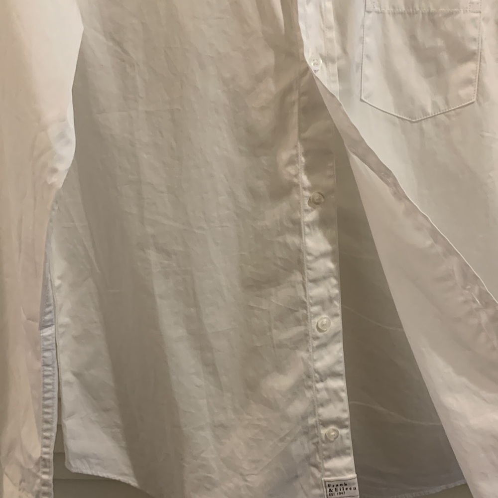 Frank & Eileen Barry Superluxe Italian Cotton White Button-Down Shirt Size M - Picture 8 of 13